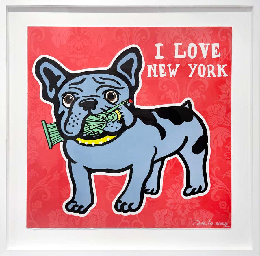 Nelson De La Nuez "I Love NY Dog" Mixed Media