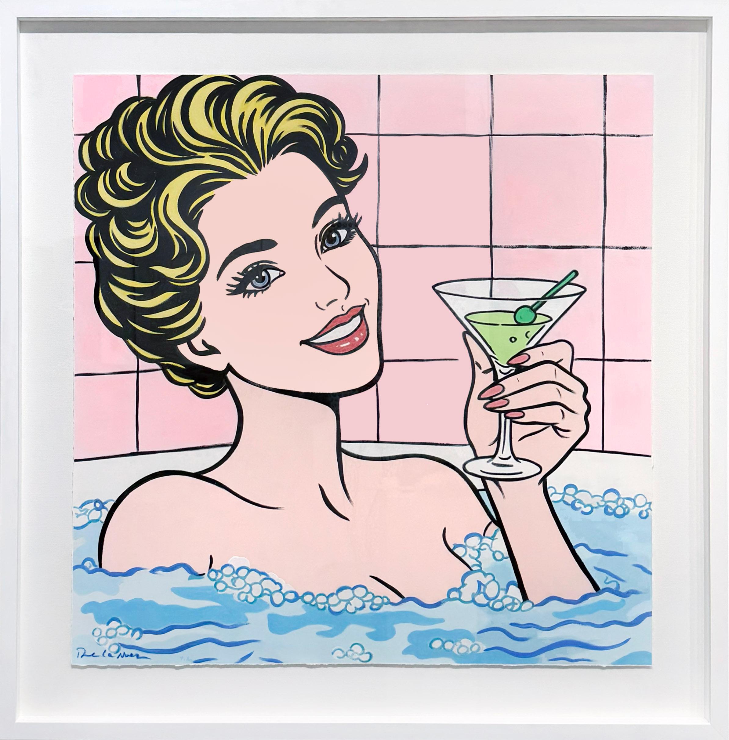 Nelson De La Nuez "Martini Time" Mixed Media