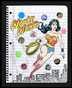 Nelson De La Nuez Wonder Woman Mixed Media Oil Pastel Sketch