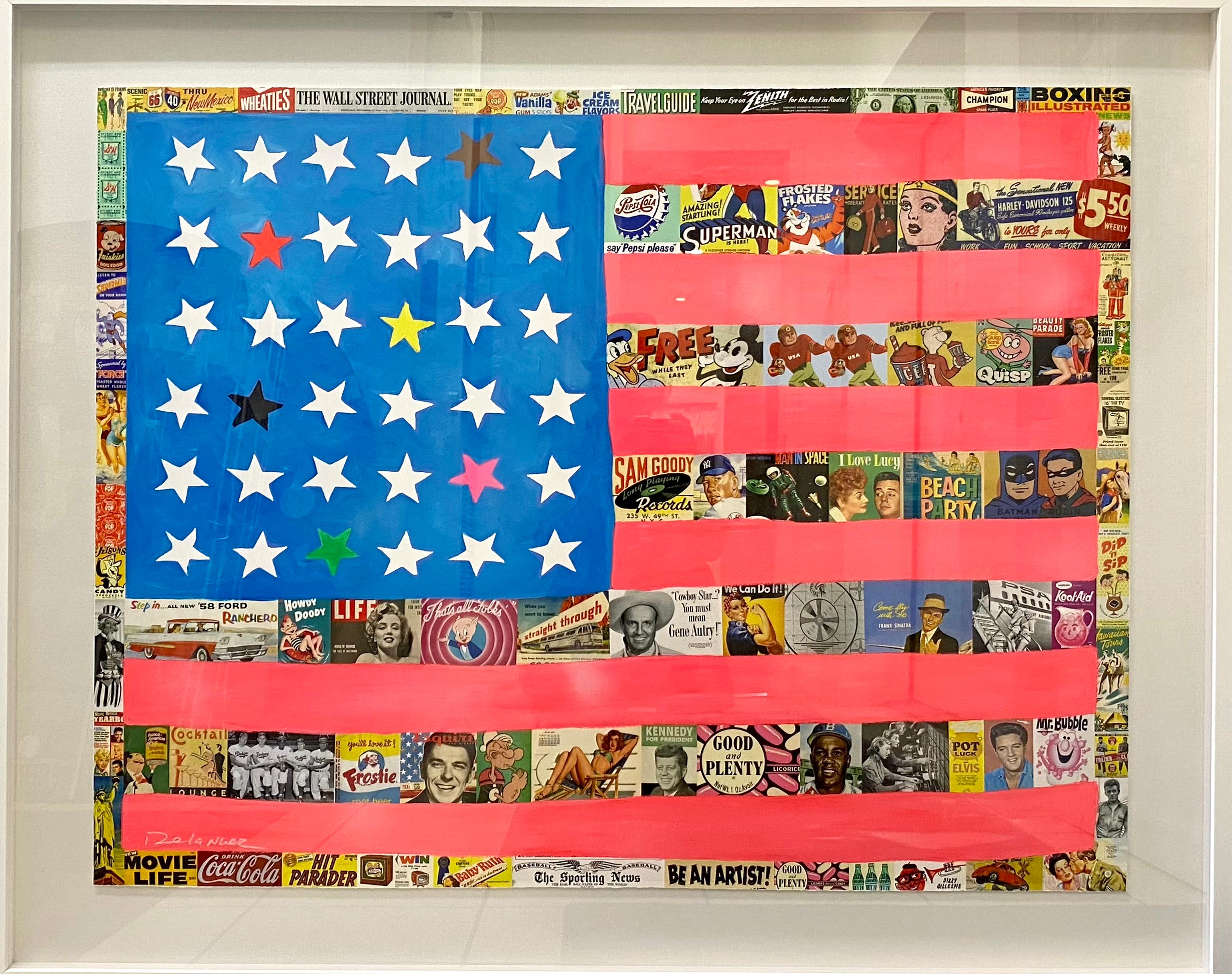Stars and Stripes - SOLD - Commission Available - Mixed Media Art by Nelson De La Nuez