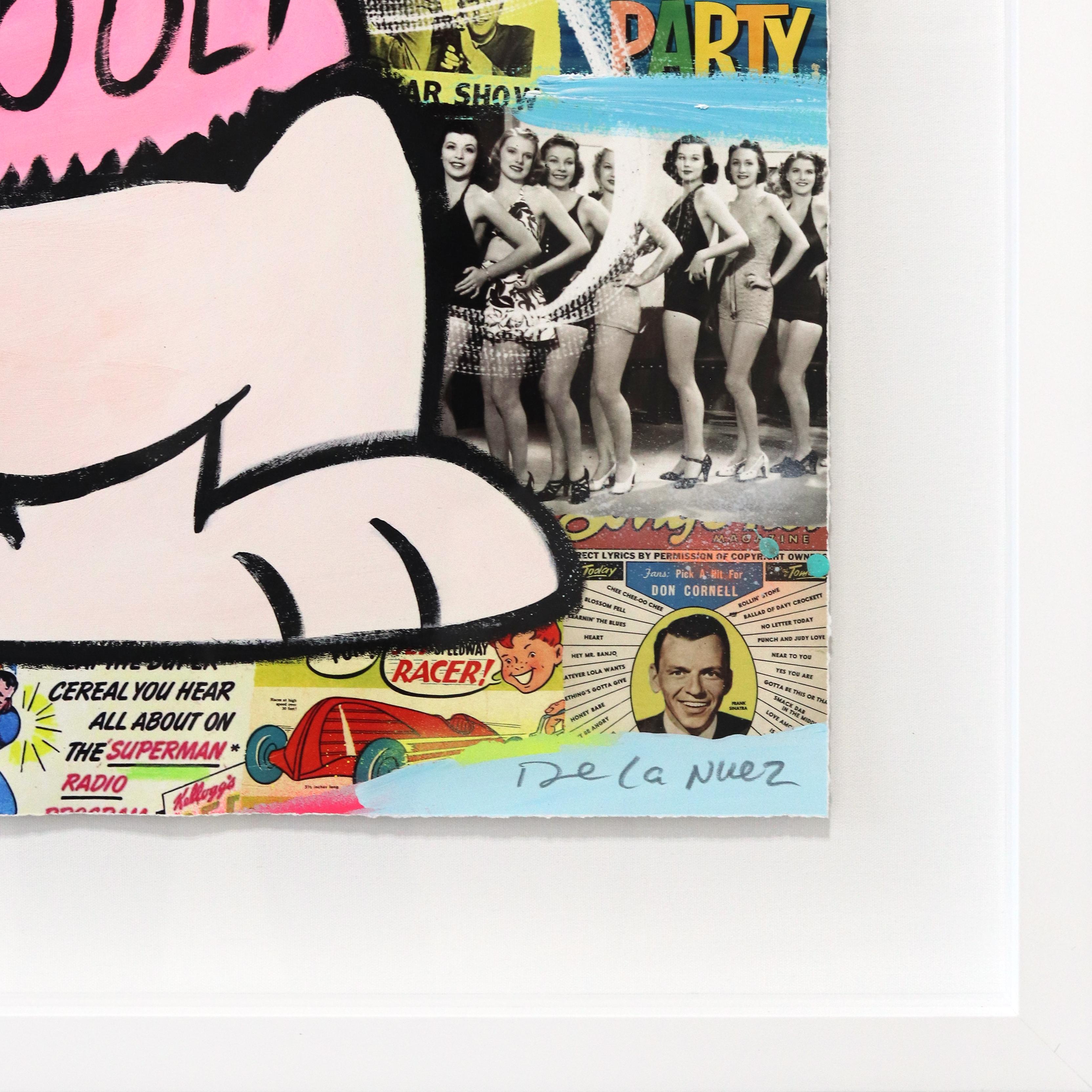 Joe Cool Stance - Peinture originale encadrée Figurative Snoopy Cartoon Pop Art en vente 3