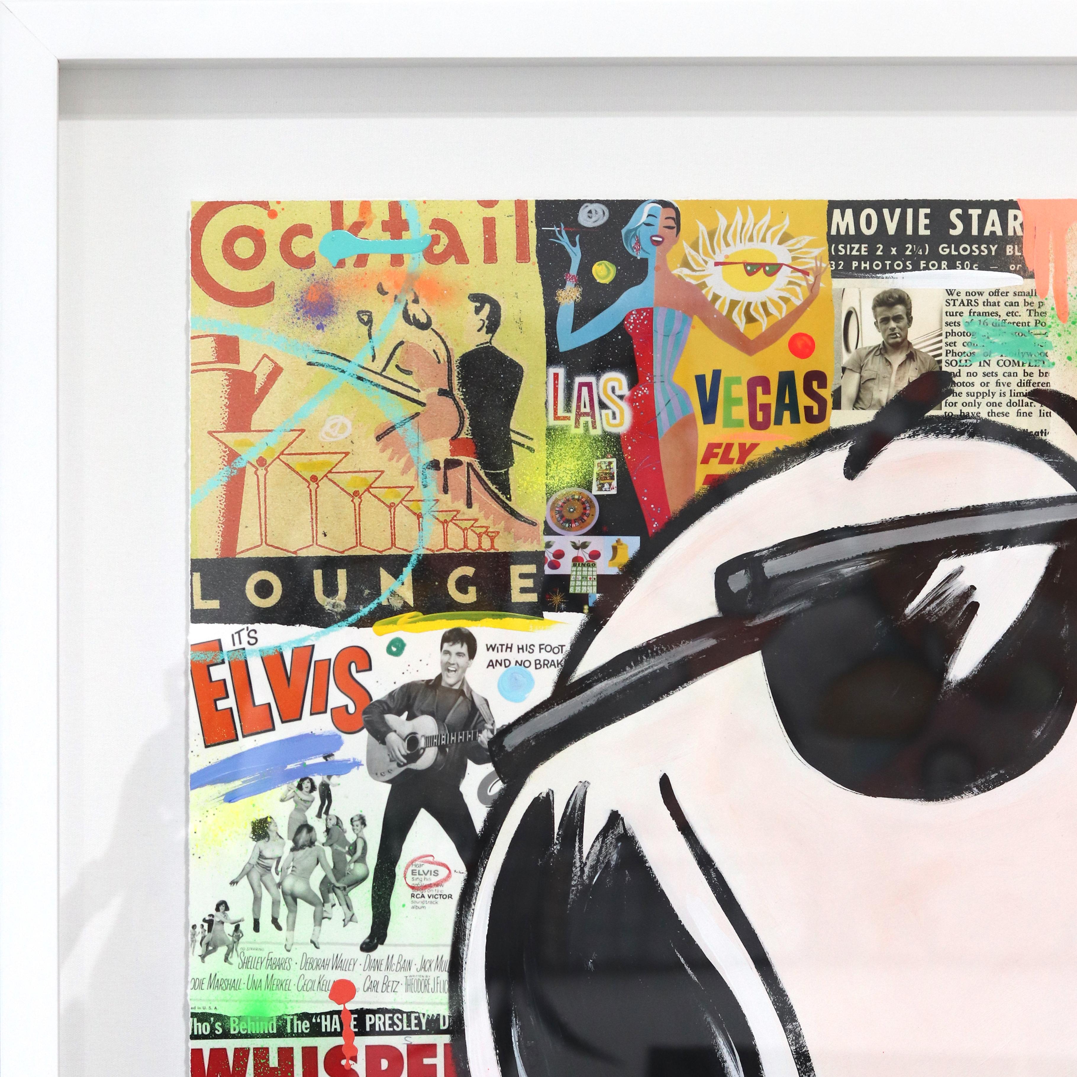 Joe Cool Stance - Peinture originale encadrée Figurative Snoopy Cartoon Pop Art en vente 6