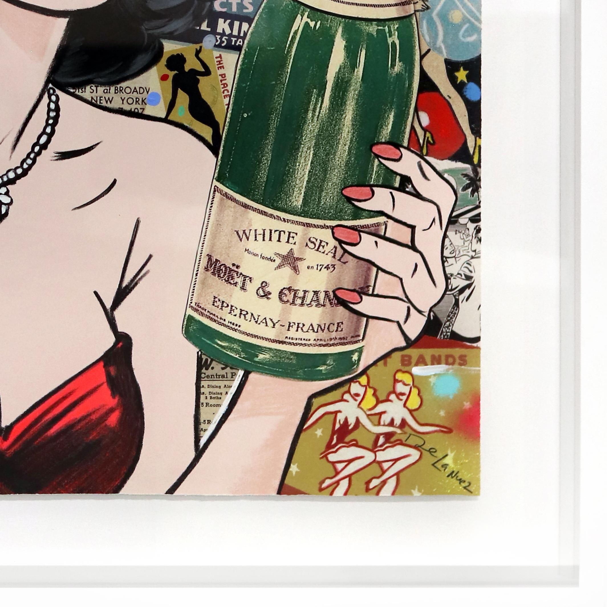 Just One More - Original encadré Figurative Woman Portrait Pop Art Painting en vente 6