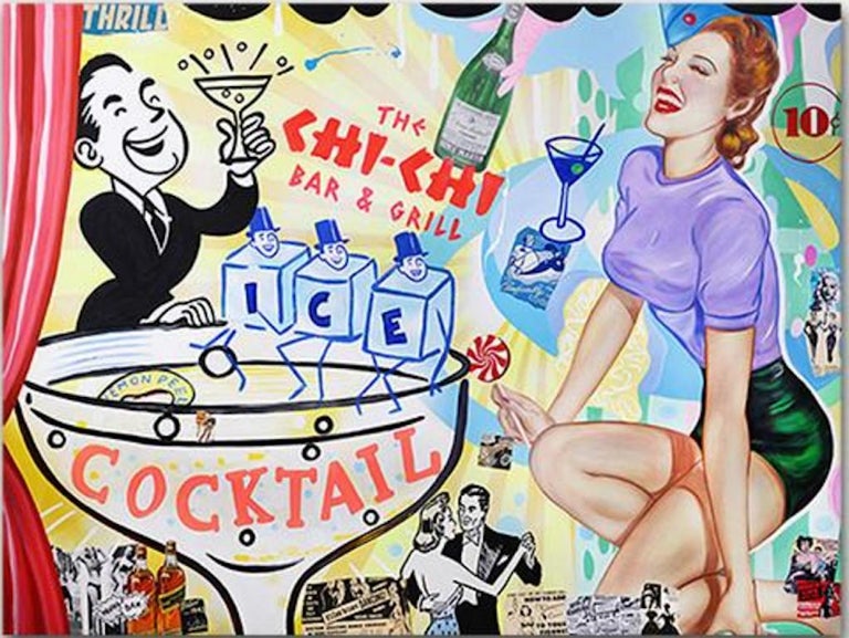 Nelson de La Nuez, Chi Chi Bar - Mixed Media Art by Nelson De La Nuez