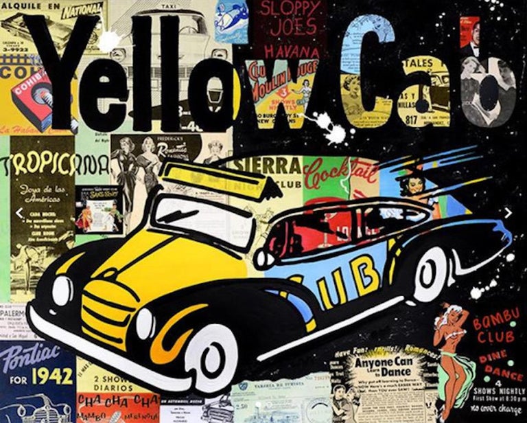 Nelson De La Nuez
Yellow Cab
54" x 67"
Hand Painted, Acrylic and Mixed Media on Canvas
One-of-a-kind

As one of the world's most collected, significant pop artists today, Nelson De La Nuez is a born iconoclast. Using his unique juxtaposition of pop