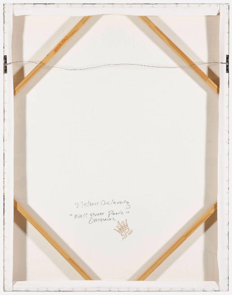 Nelson De La Nuez, geboren 1959
Wall-Street-Panik
2015
Mischtechnik auf Leinwand
56 h × 44 b × 3 d in (142 × 112 × 8 cm)

Signiert unten rechts 
