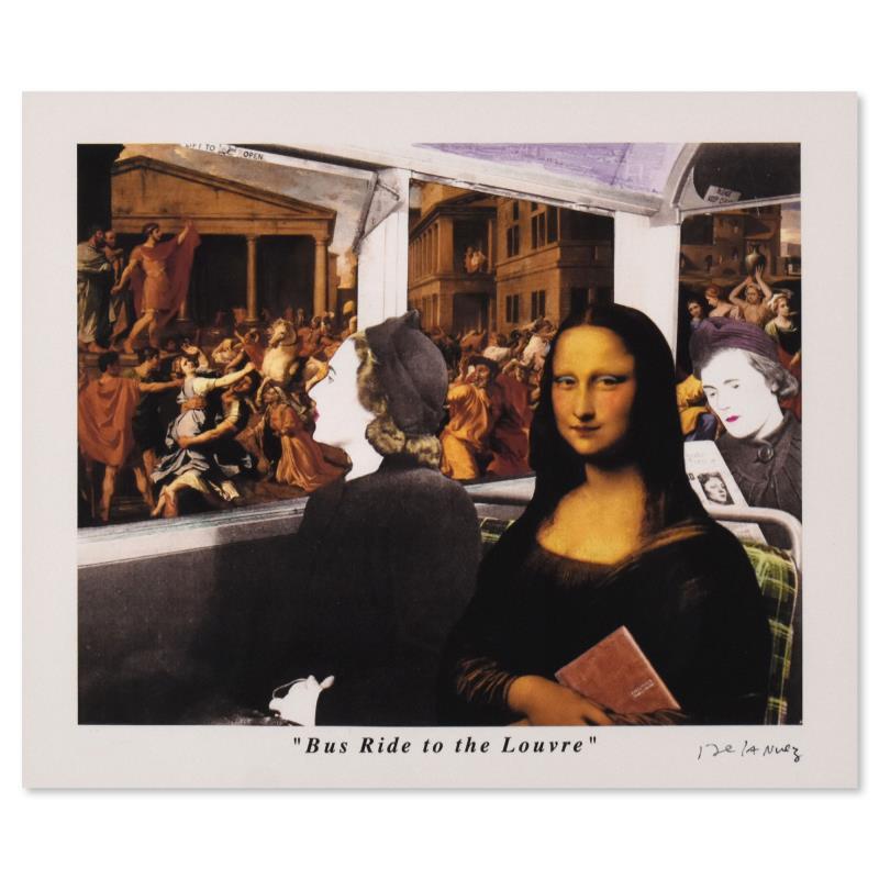 Nelson De La Nuez Print - "Bus Ride to the Louvre" AP Limited Edition