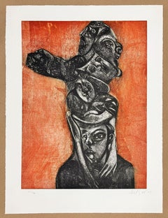 Nelson Dominguez, ¨Personajes del circo¨, 2001, Engraving, 29.1x22 in