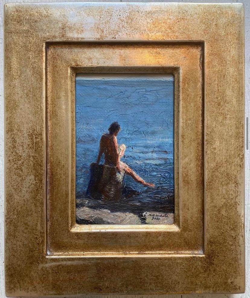 Nelson H. White Nude Painting - At the Seaside, Elba