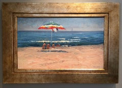 "Bagno Paradiso" Landscape, Impressionism, Beach