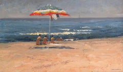 "Bagno Paradiso" Landscape, Impressionism, Beach