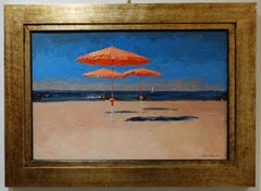 Bagno Salute  Italienischer Strand  16" x 24" Paneel hergestellt in Italien Gerahmt 22" x 30"