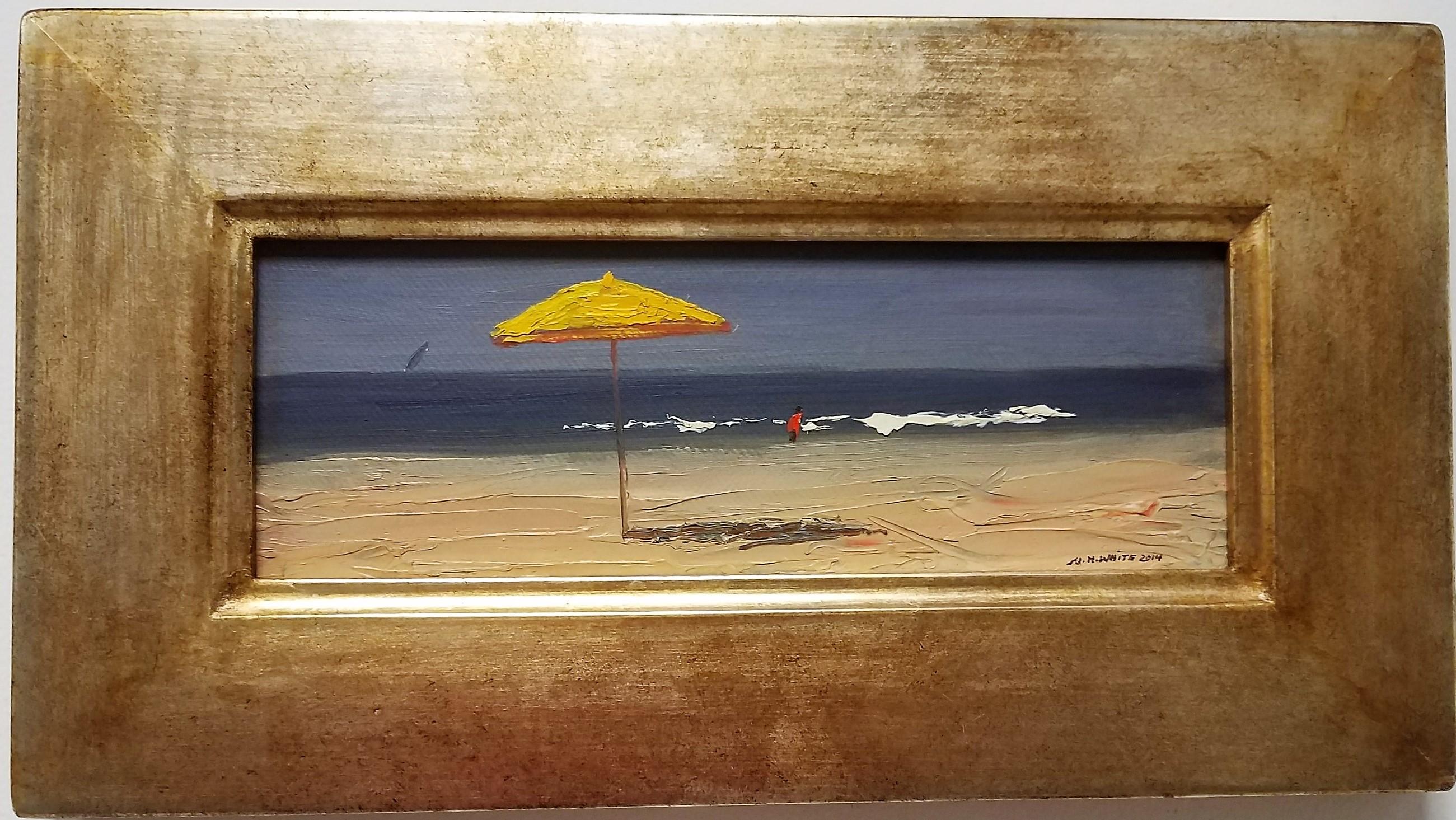 La dimensione incorniciata è 22 X 30 Pittura 

Le spiagge italiane  sono un tema comune nei quadri di Nelson White, come si vede in questo dipinto a olio di Nelson White di 16 x 20 anni.   Il titolo di questa spiaggia italiana è Bagno Salute. I suoi