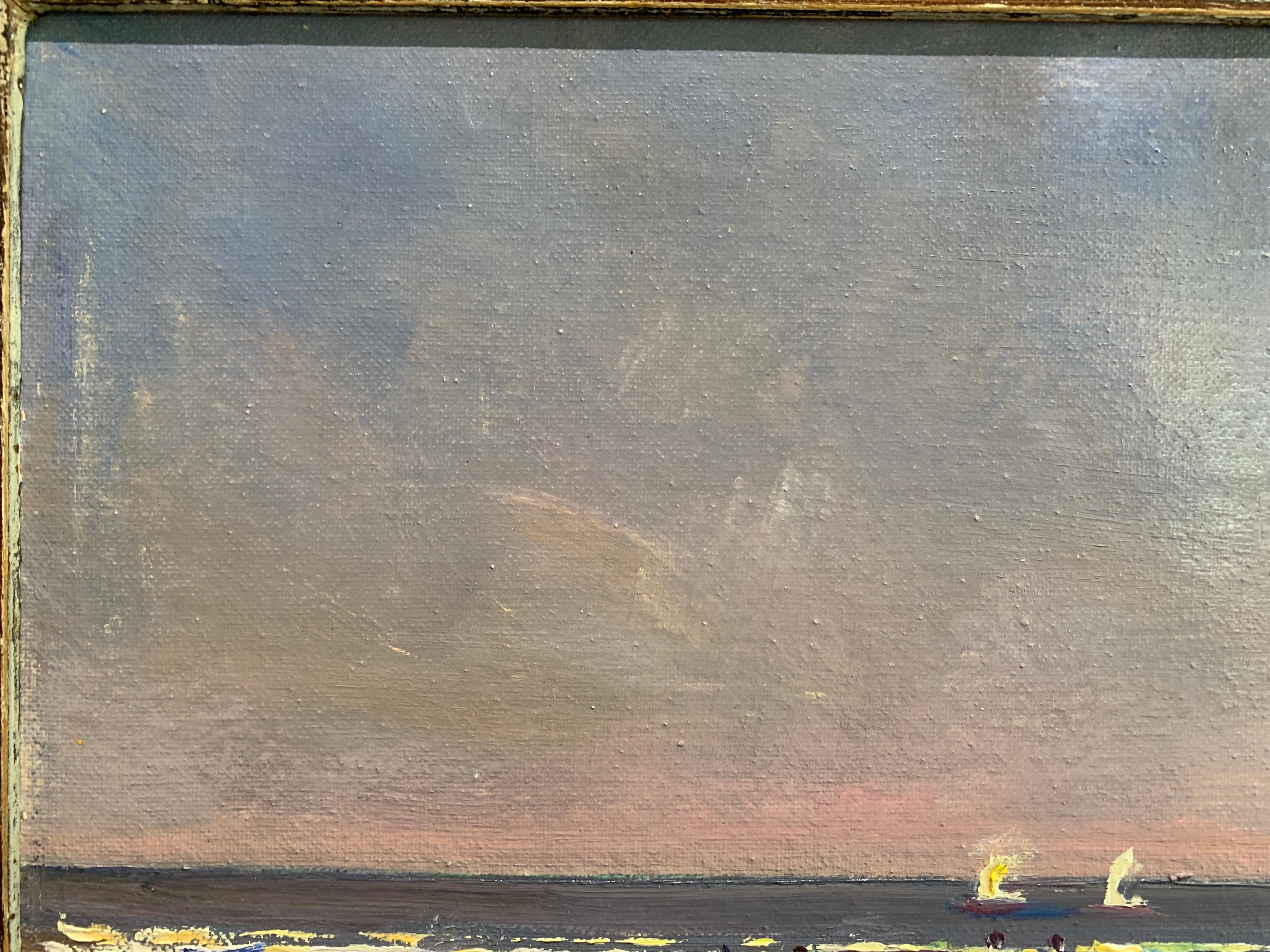 Strandszene Ogunquit Maine 04.02.1996 (Amerikanischer Impressionismus), Painting, von Nelson H. White