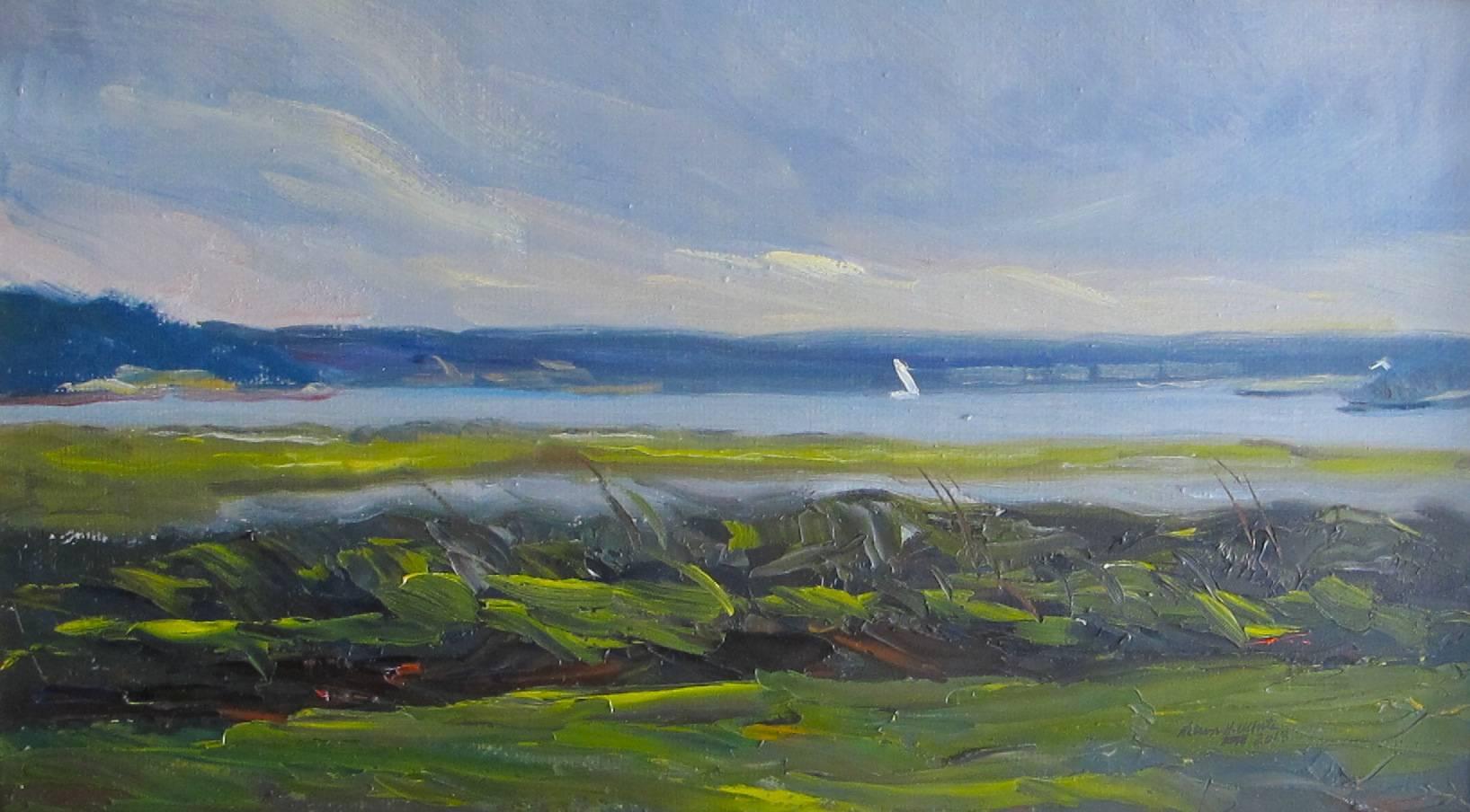 Landscape Painting di Nelson H. White - "Black Point Connecticut" Paesaggio, impressionista, americano