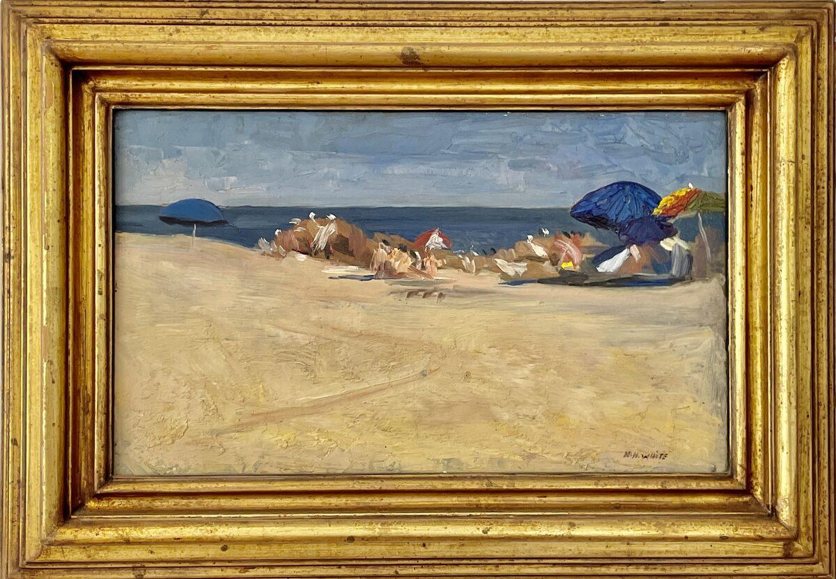 Nelson H. White Figurative Painting – „Coopers Beach, Southampton L.I.“ Amerikanisches impressionistisches Pleinair-Gemälde, 2004