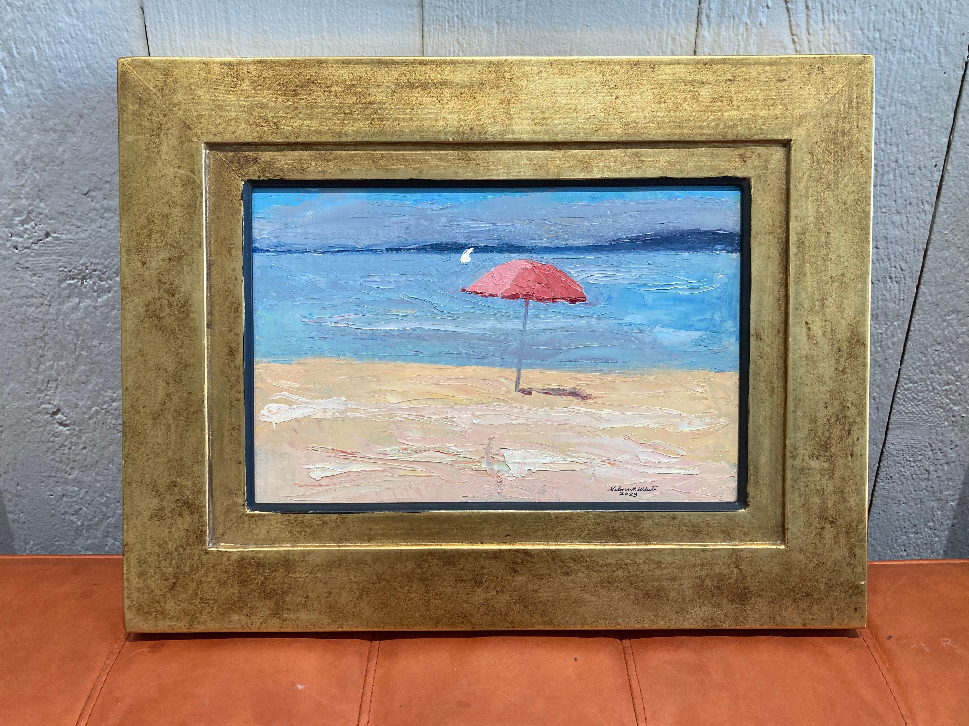 Long Beach, Sag Harbor 08.05.2023 - American Impressionist Plein Air Painting For Sale 1