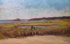 "Mashomack Point" Landscape, Plein Air landscape with sunset