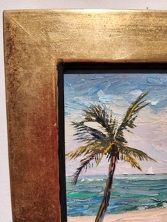 Palm Tree Cable Beach Nassau  Impressionism 6"x4" Florence Academy $1800