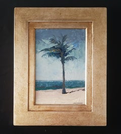 Palm Tree on Cable Beach, Nassau, Bahamas, Impressionism, Museum Exhibits,