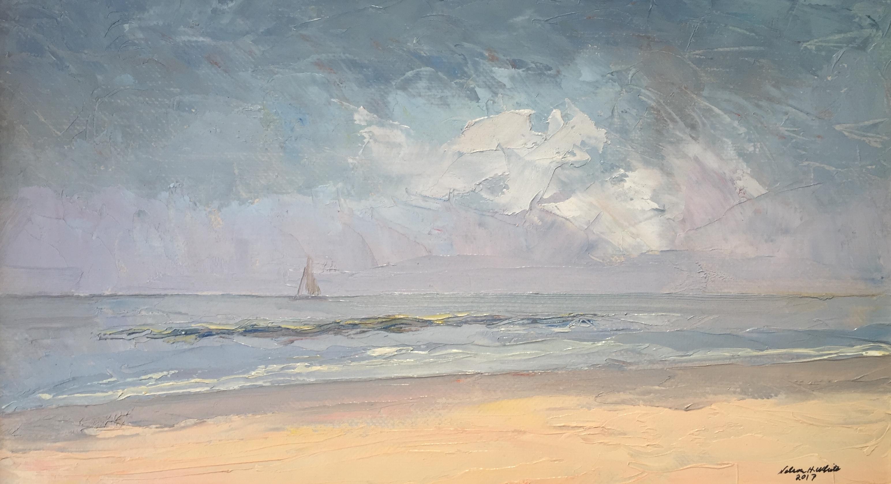 Nelson H. White Abstract Painting - Sea and Sky