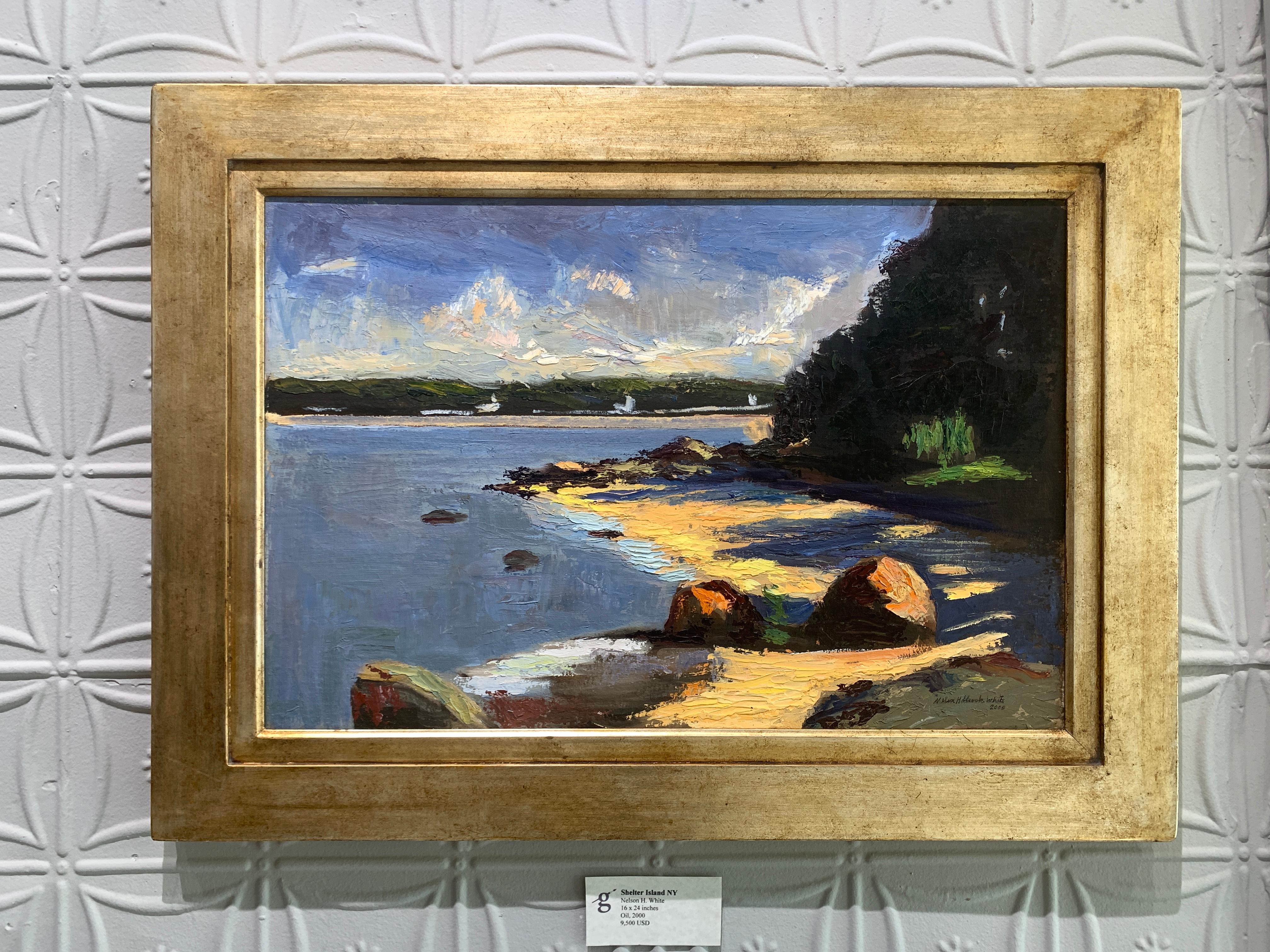 «helter Island, Long Island, NY 01.01.2000 » paysage impressionniste américain - Painting de Nelson H. White