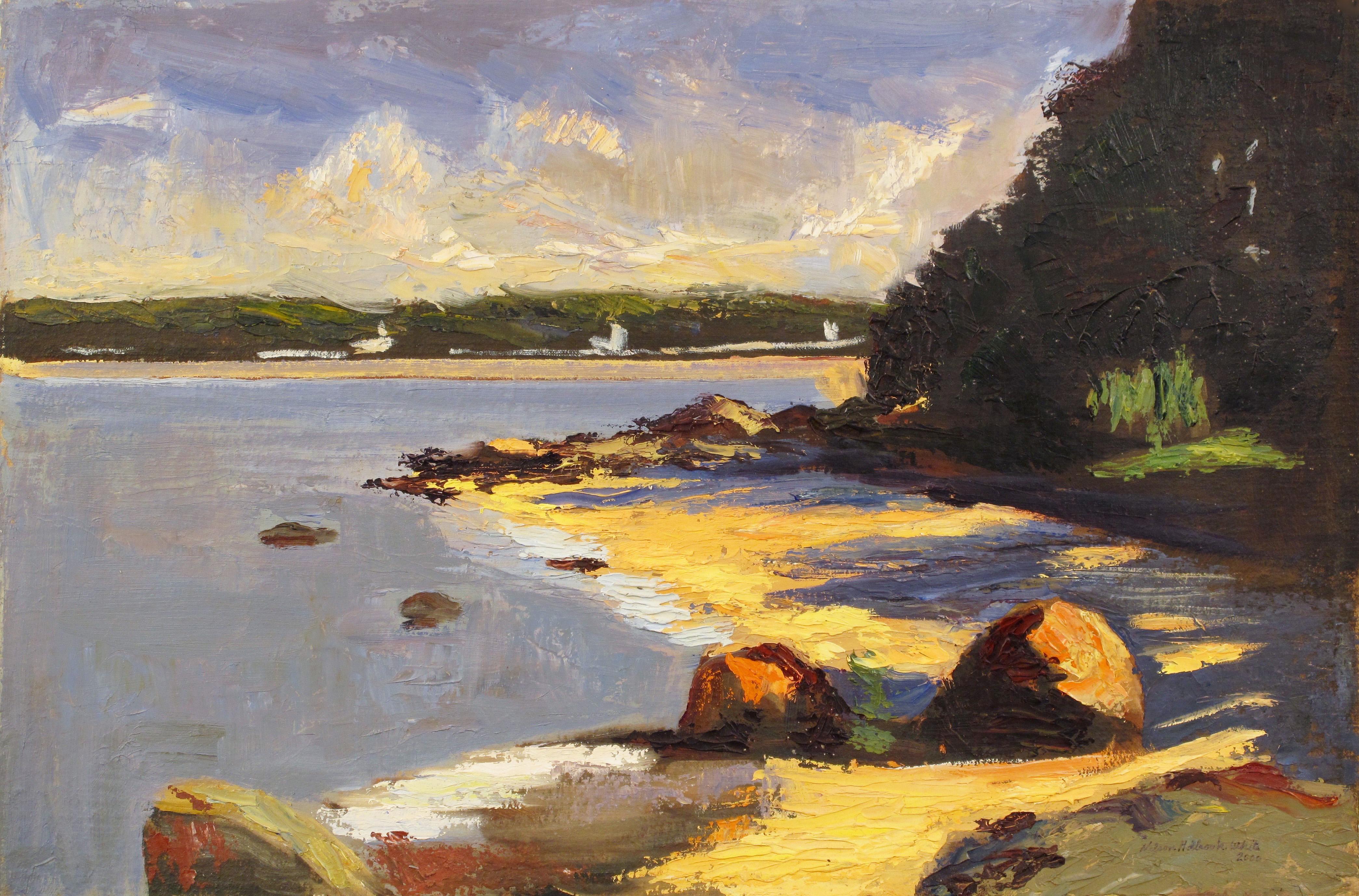 „Shelter Island, Long Island, NY 01.01.2000“ Amerikanische impressionistische Landschaft des Impressionismus