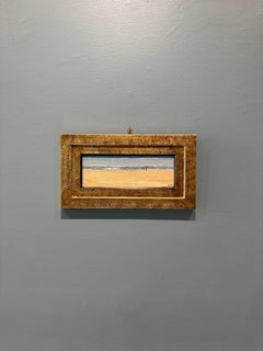 "The Beach 3.24.24" plein air impressionist oil painting with neutral tones