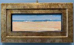 "The Beach 3.24.24" plein air impressionist oil painting with neutral tones