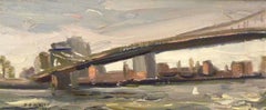 "The Brooklyn Bridge" Contemporary Impressionist landscape in NYC
