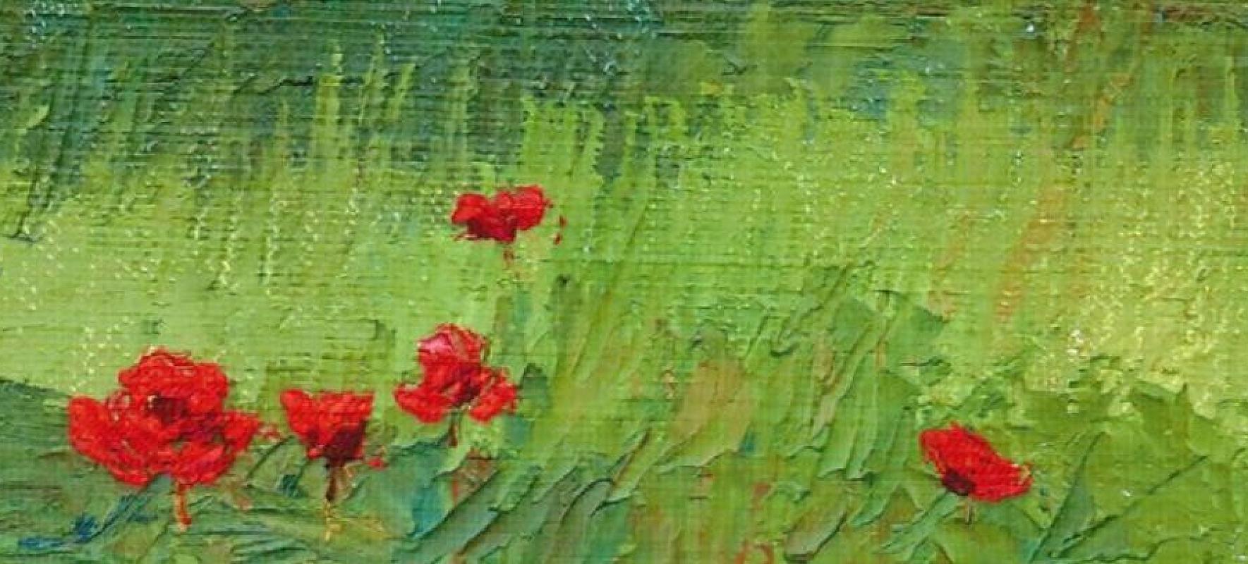 Le terrain de coquelicot italien, style individuel, extérieur et nature, impressionnisme - Impressionnisme américain Painting par Nelson H. White
