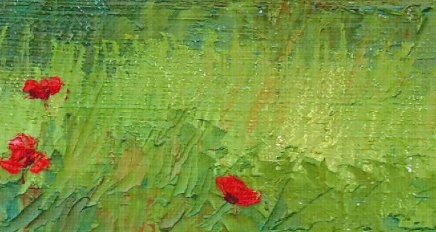 The Italian outdoors is a common theme in Nelson White paintings. These paintings use the Italian countryside depicting the poppy fields as scene for his paintings. His paintings show his love for the outdoors and nature. The Italian Poppy Field is