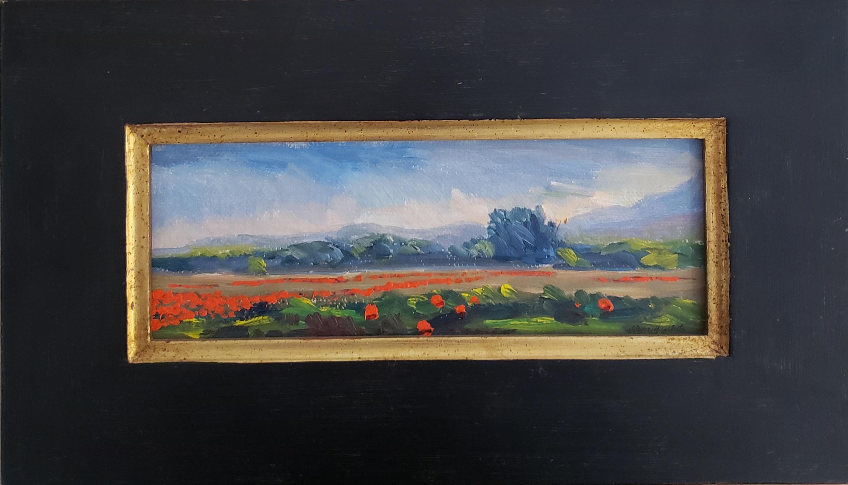 Nelson H. White Landscape Painting - The Italian Poppy Fields, Individual Style, Outdoor and Nature, American Artists