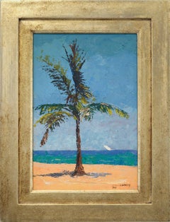 The Palm Tree  Frenchman's Beach   Impressionism  Oil on Panel 12" x 9"  $4000