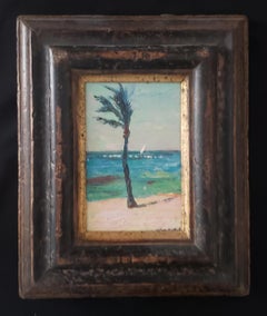 The Palm Tree on Nassau, Bahamas, Impressionism, Museum Exhibits,  6" x 4"