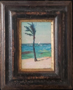 The Palm Tree on Nassau, Bahamas, Impressionism, Museum Exhibits,  6" x 4"