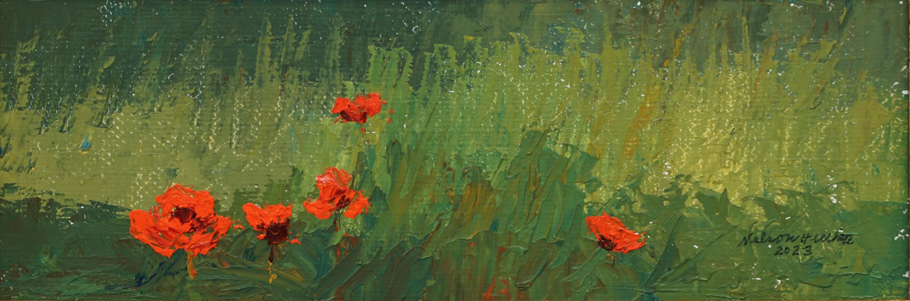 The Poppies is a landscape paintong of the Italian country side which is covered with poppies . It is 4