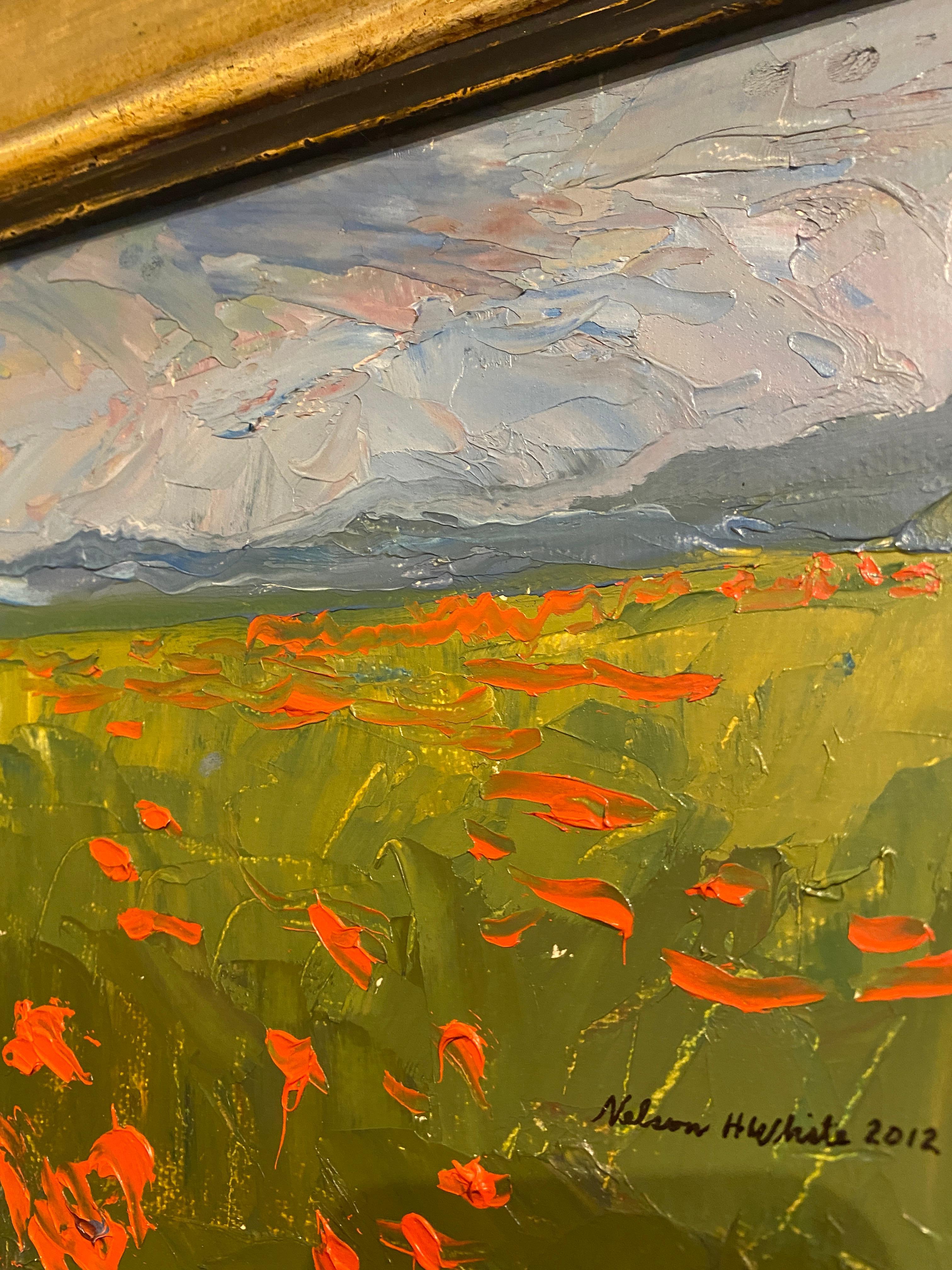 The Poppy Field at Torre del Lago - 05.26.2012 - American Impressionist Painting by Nelson H. White