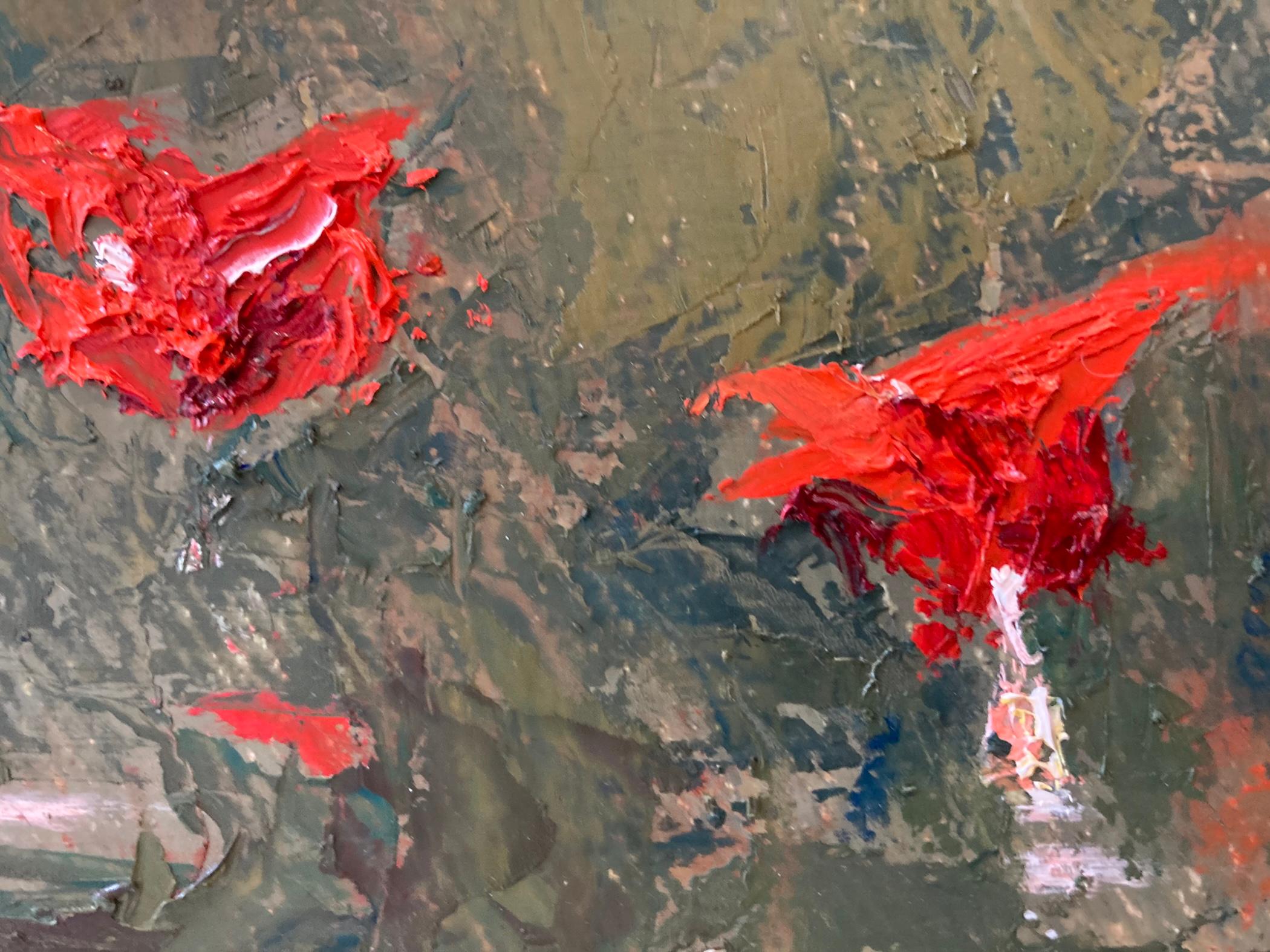 Das Mohnfeld 07.2021  ist ein abstraktes Palettenmesser-Landschaftsgemälde des amerikanischen impressionistischen Malers Nelson Holbrook White aus der dritten Generation. 

Rahmen Abmessungen: 19 x 27 Zoll 
Abmessungen des Gemäldes: 12 x 21