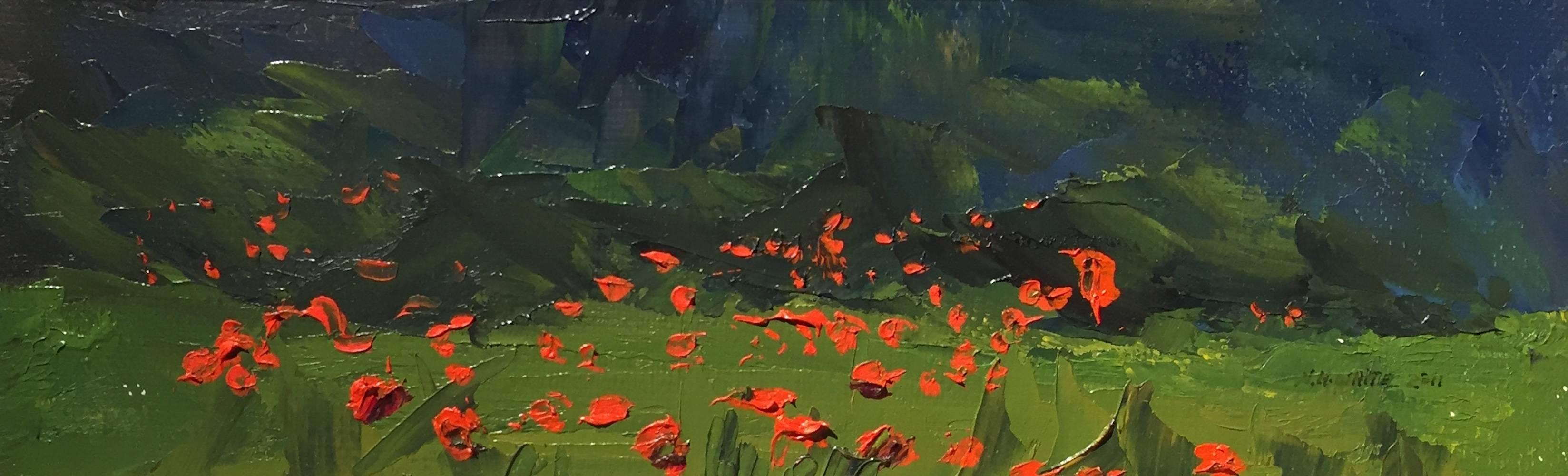 "The Poppy Field" Landscape, Impressionist, Florals