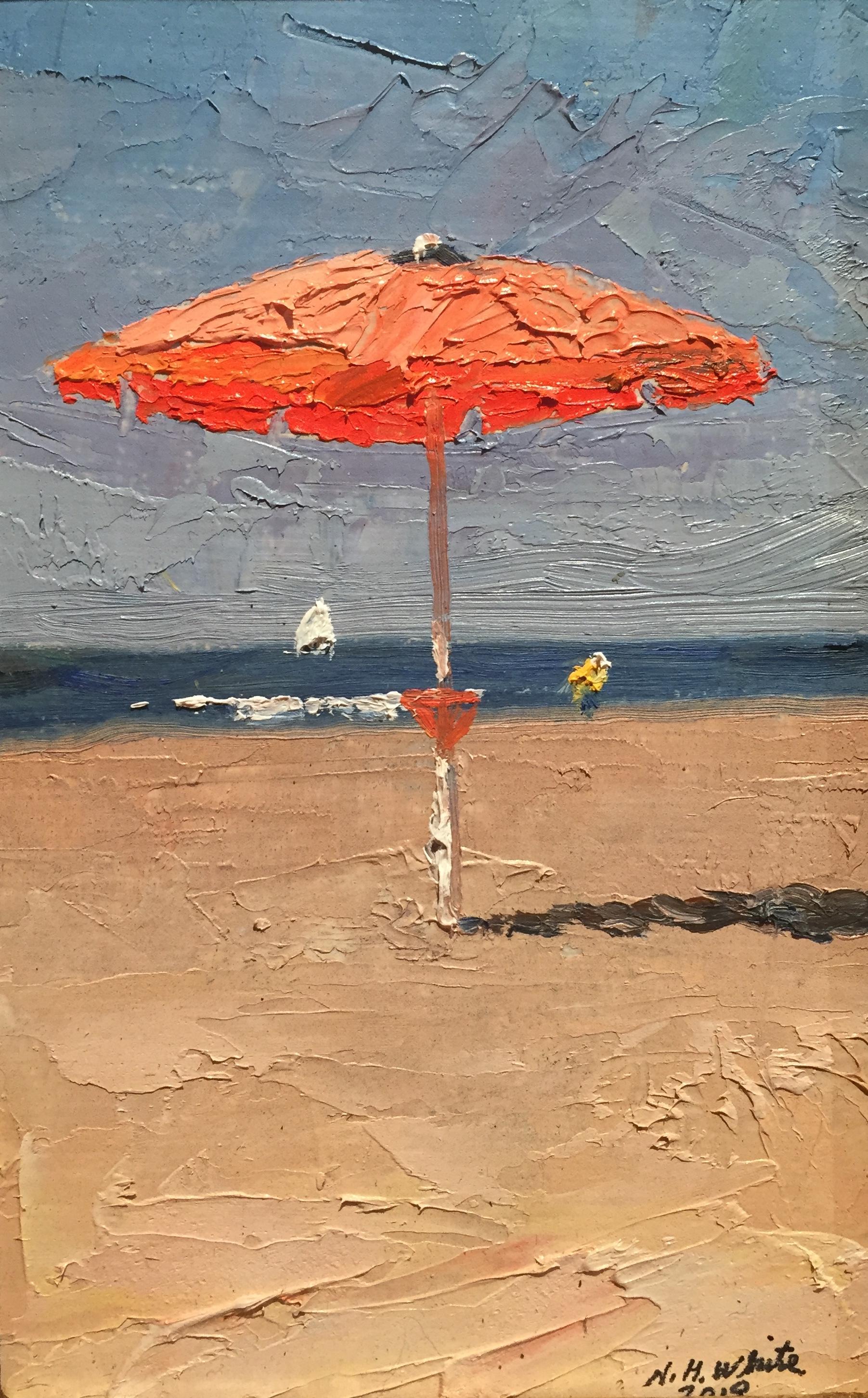 Nelson H. White Still-Life Painting - The Red Umbrella, October 2018
