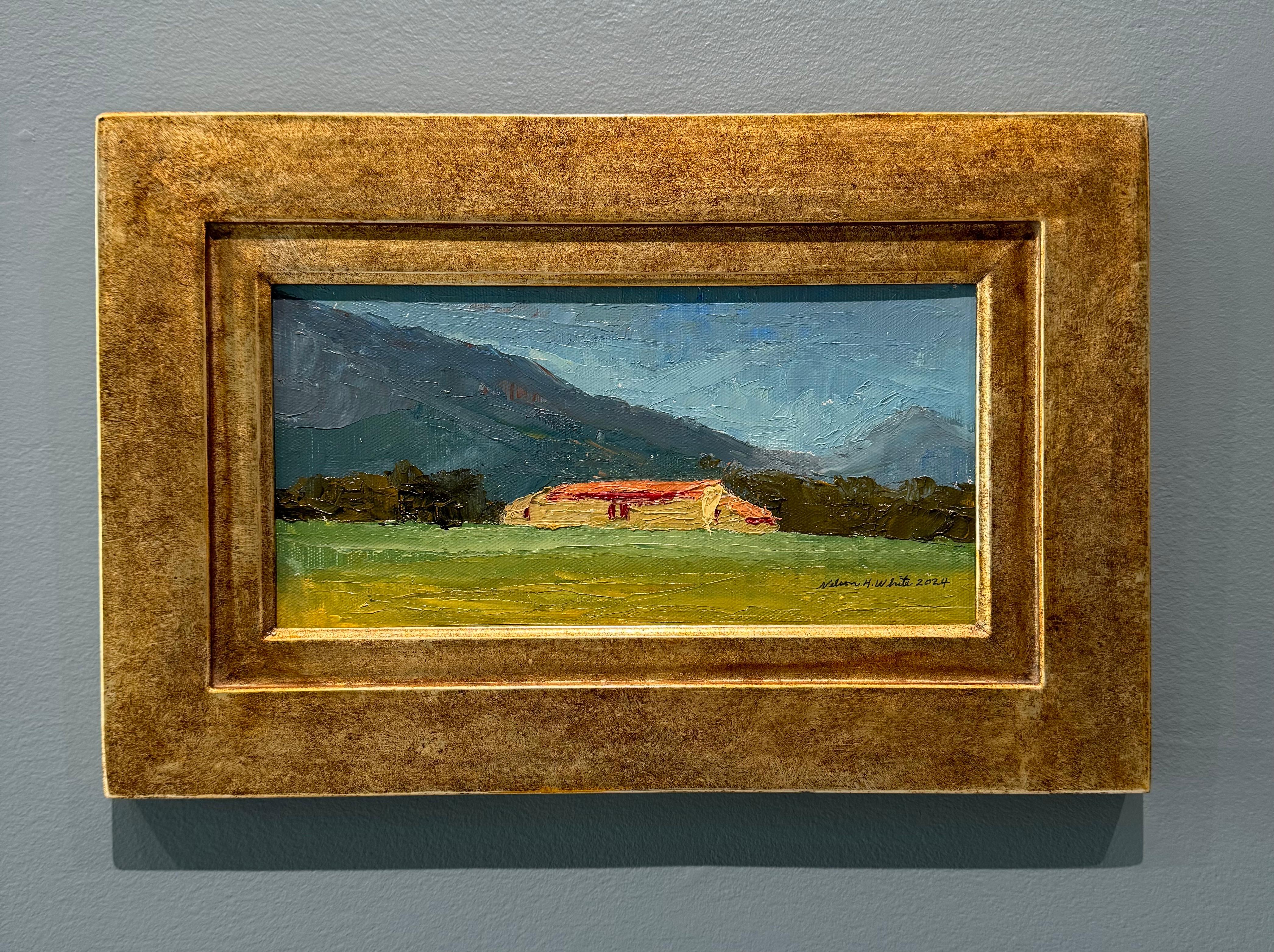Landscape Painting de Nelson H. White - "La granja toscana nº 4 04..02.2024" paisaje impresionista en plein air