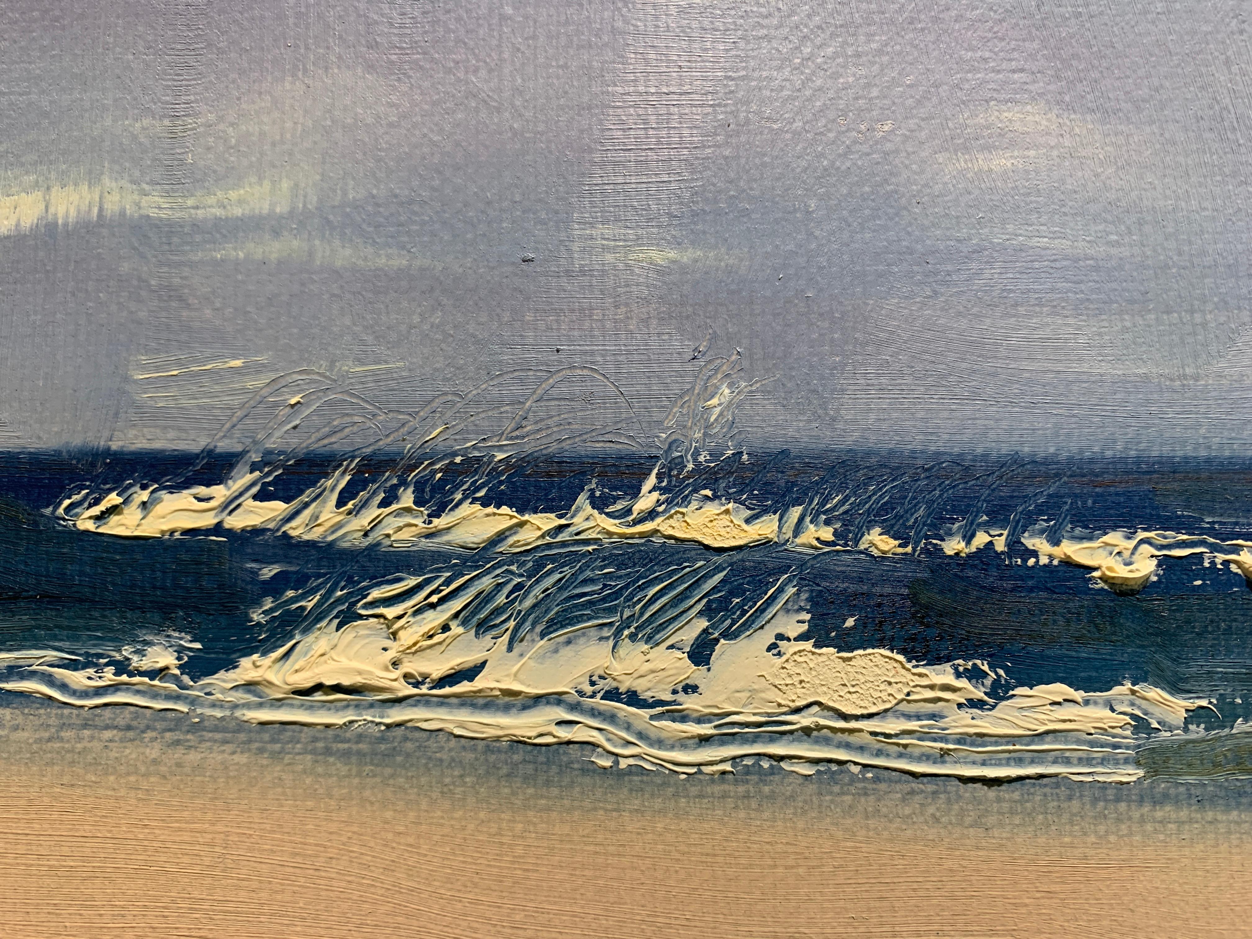 The Waves Coopers Beach 09.21.2020 - Blue Landscape Painting by Nelson H. White