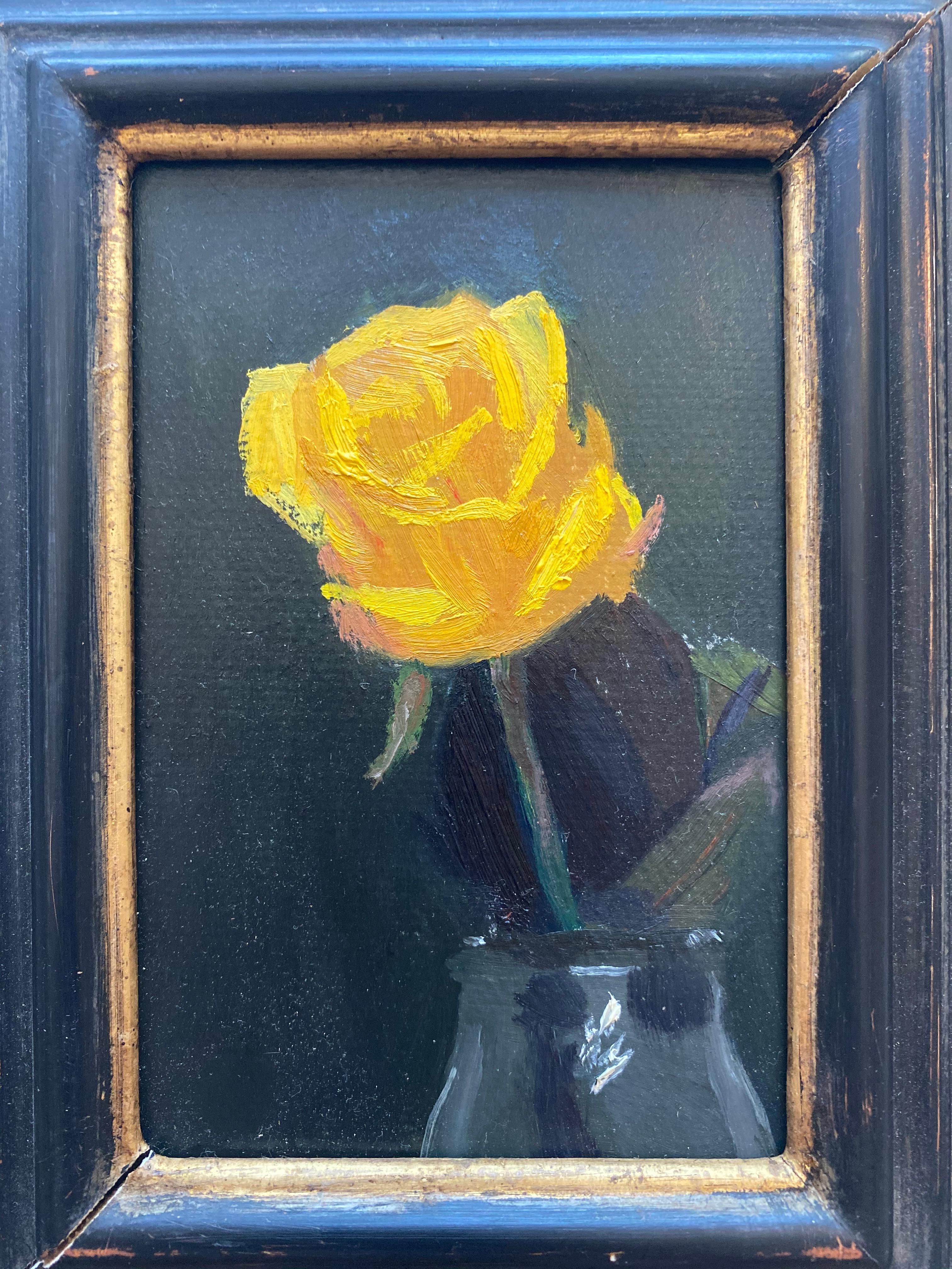 La rosa amarilla - Painting impresionista estadounidense de Nelson H. White