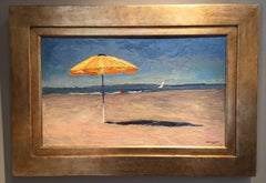 "The Yellow Umbrella (Buono Bouniamici)" Landscape, Italy, Beach