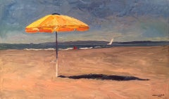 "The Yellow Umbrella (Buono Bouniamici)" Landscape, Italy, Beach