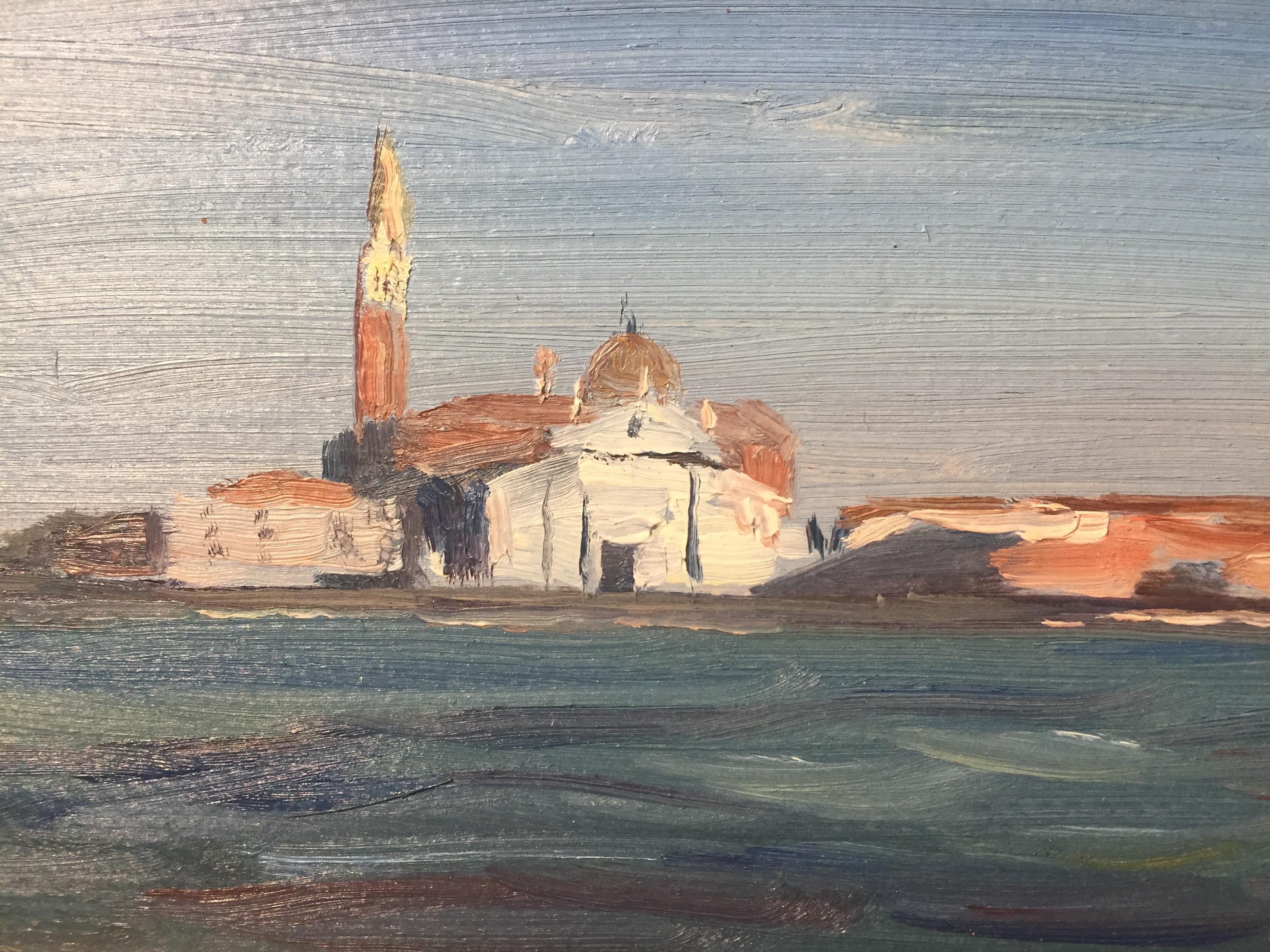 Venise, Italie - Bleu Landscape Painting par Nelson H. White
