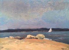 "View From South Ferry" Landscape, Impressionism, Seascape