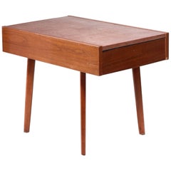 Nelson Leather Top End Table with Drawer for Herman Miller