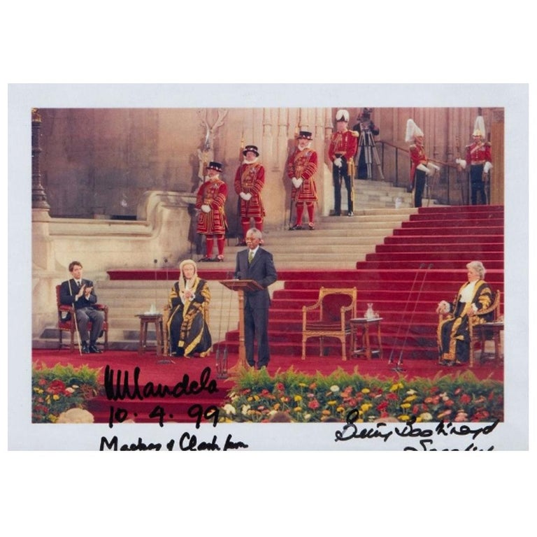 Nelson Mandela 1996 Autographed Color Photograph at 1stDibs